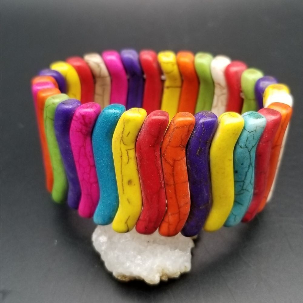 Rainbow turquoise colorful bright bracelet! Super unique B127
